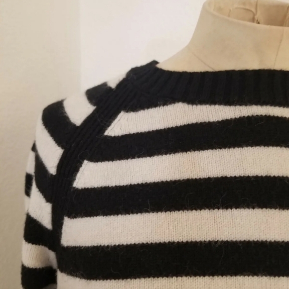 Anthropologie Rebeka Tunic Sweater Sz S White Black Striped - Picture 5 of 10